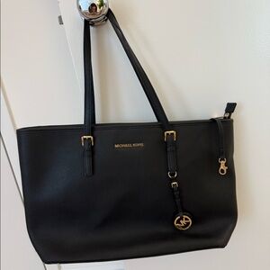 Michael Kors Black Leather Tote Bag